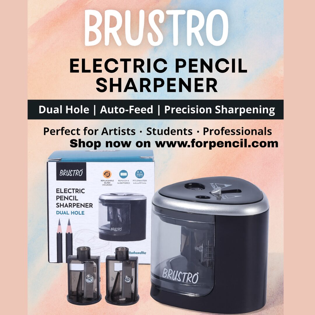 Brustro Double Hole Battery Operated Pencil Sharpener Autofeed