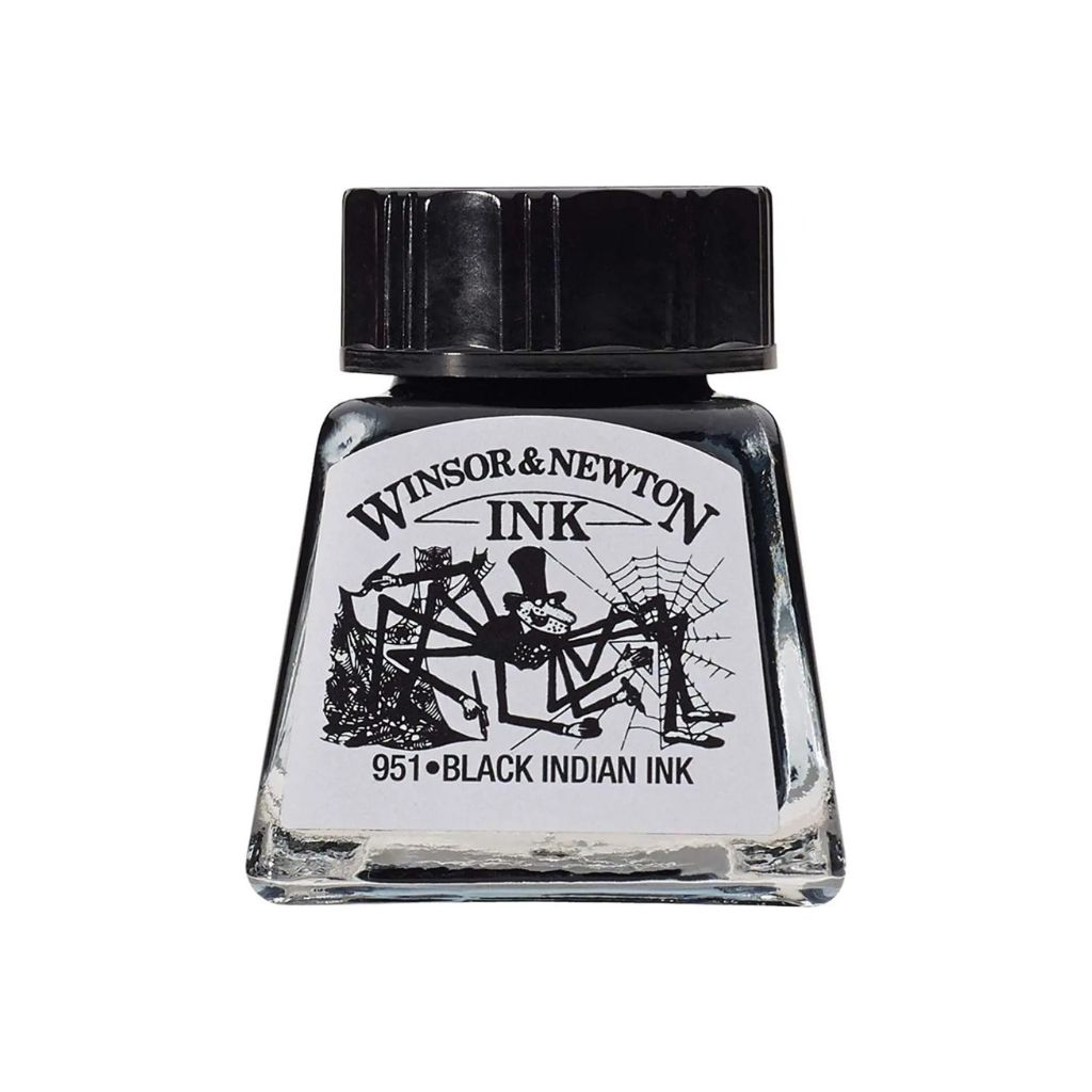 WN ink cli1 Winsor & Newton Drawing Ink 14 ML - Black Indian Ink - Image 1