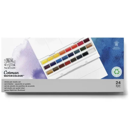 Winsor & Newton - Cotman Water Colour Paints 24 Whole Pans Studio Set