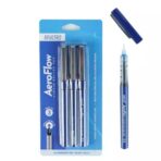 BRUSTRO AeroFlow Liquid Ink Rollerball Pens | Blue | 0.5mm, Micro Tip | Pack of 3