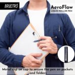 BRUSTRO AeroFlow Liquid Ink Rollerball Pens | Black | 0.5mm, Micro Tip | Pack of 3
