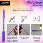 BRUSTRO Fluid Acrylic Brush Pen Set of 14 Basic Shades