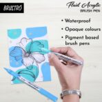 BRUSTRO Fluid Acrylic Brush Pen Set of 14 Basic Shades
