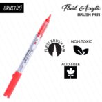 BRUSTRO Fluid Acrylic Brush Pen Set of 14 Basic Shades