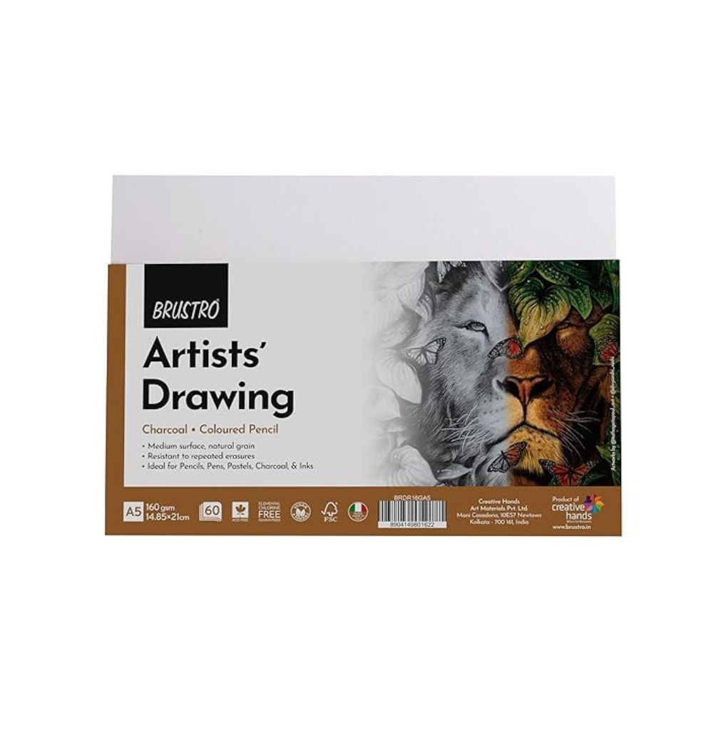 Bda5 BRUSTRO Artist's Drawing Papers 160 GSM A5 Pack of 60 Sheets - Image 1