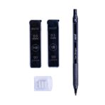 Brustro Kuro Precision Mechanical Pencil | Tip Size - 0.3mm With 20 - HB and 20 - 2B leads , 3 Eraser Refills