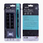 Brustro Kuro Precision Mechanical Pencil | Tip Size - 0.3mm With 20 - HB and 20 - 2B leads , 3 Eraser Refills