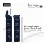 Brustro Kuro Precision Mechanical Pencil | Tip Size - 0.3mm With 20 - HB and 20 - 2B leads , 3 Eraser Refills