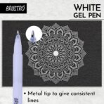 Brustro White Gel Pen 1mm tip Pack of 3  (Set of 2pcs) - Image 3