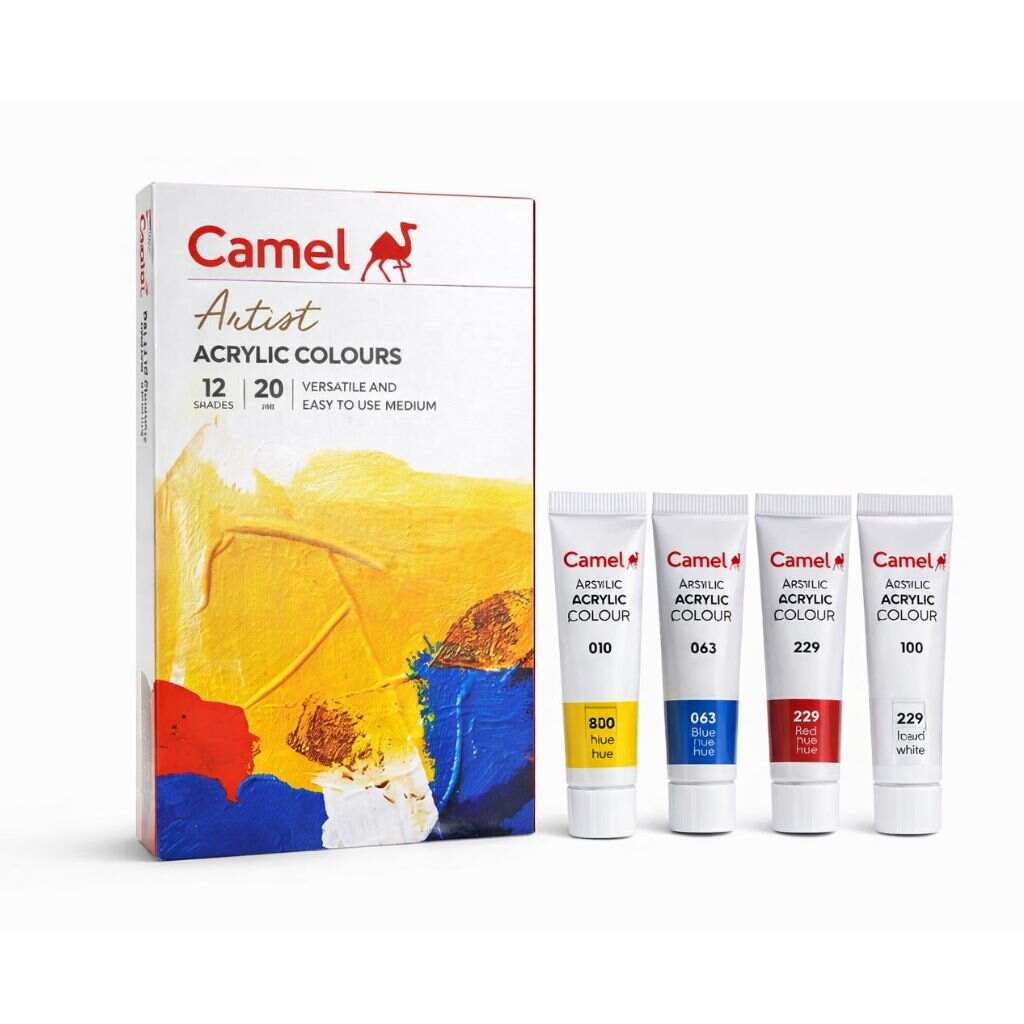 Camel AC4 Camel Artist Acrylic Colours 12 shades 20ml - Image 1