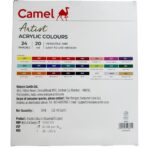 Camel Artist Acrylic Colours – 24 Shades × 20 ml (Includes Iridescent Gold & Silver)