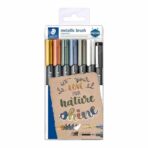 Staedtler Metallic Marker Pen With Brush Tip 6+1