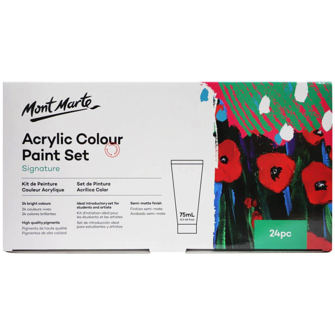 Mont Marte Acrylic Colour Paint Set Signature 24pc x 75ml Mont Marte Acrylic Colour Paint Set Signature 24pc x 75ml