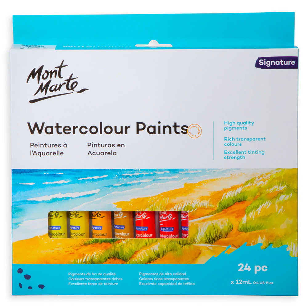 Mont Marte Watercolour Paint Set Signature 24pc x 12ml