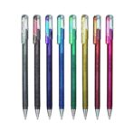 PENTEL Rollerball Pen Hybrid Dual Metallic Set of 8 1.0 mm