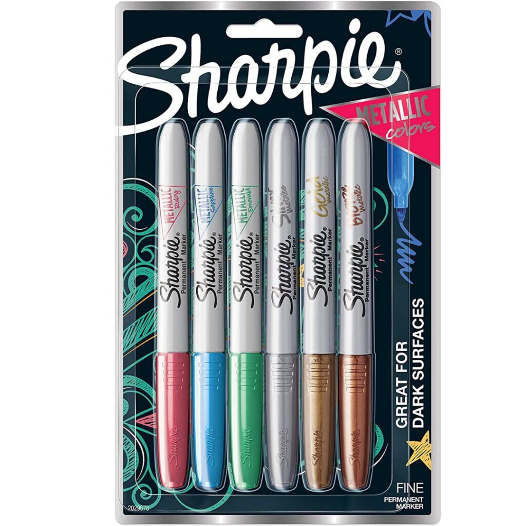 Sharpie Fine Permanent Metallic Marker – Set of 6