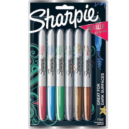 Sharpie Fine Permanent Metallic Marker – Set of 6