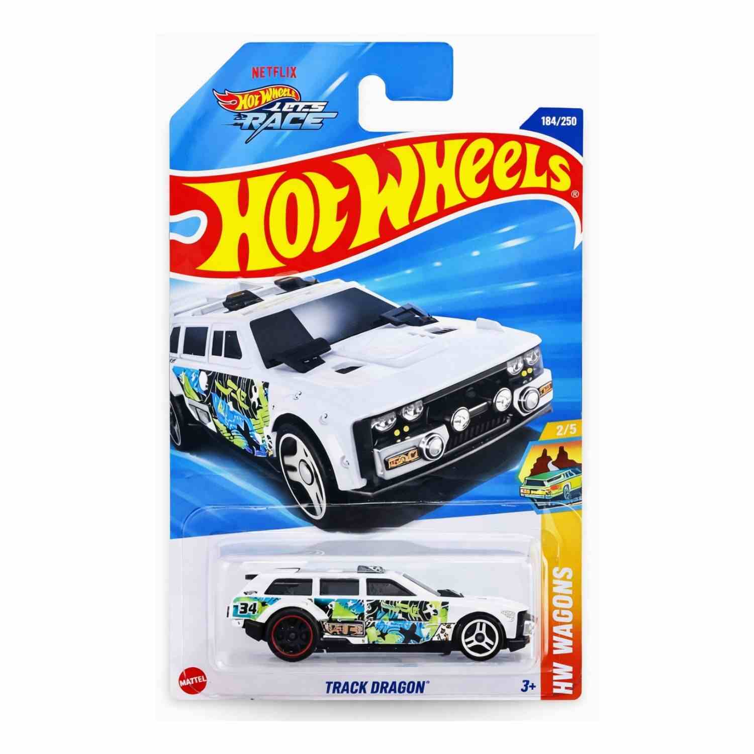 Track Dragon (1) (1) Hot Wheels Track Dragon White Toy Car - Image 1