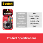 3M Scotch Extreme Double Sided Mounting Tape 19 mm x 1.5 m