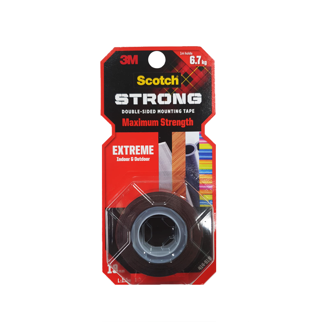3M Scotch Extreme Double Sided Mounting Tape 19 mm x 1.5 m 3M Scotch Extreme Double Sided Mounting Tape 19 mm x 1.5 m