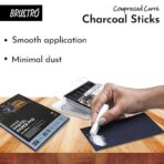 Brustro Artist Compressed Carre Charcoal Sticks - Set of 6 (5 Black & 1 White Stick)