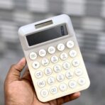 Cute Retro Color Button Calculator – 12-Digit Display | Soft Silicone Buttons | GT & % Keys