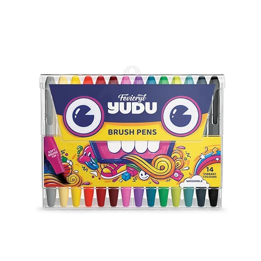 Fevicryl YUDU Brush Pens Set of 14 Colours Fevicryl Yudu Brush Pens 14 Shades
