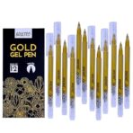 Brustro Gold Gel Pen Pack of 12 1mm Metal Tip