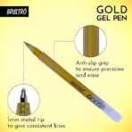 Brustro Gold Gel Pen Pack of 12 1mm Metal Tip