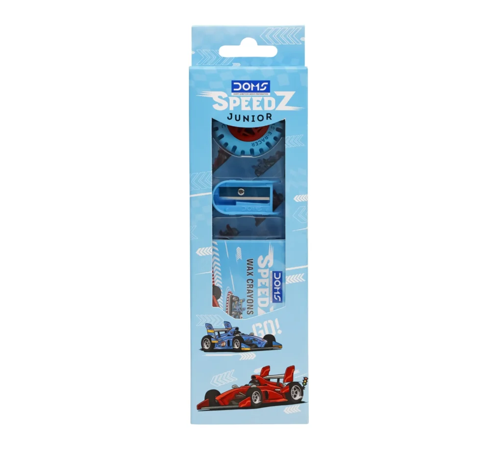 Doms Speedz Junior Kit | Kids Stationery Kit for Drawing, Colouring & School