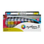 Daler Rowney System3 Acrylic Paint Studio Set 10 x 37ml | Acrylic Paint Set for Artists & Beginners