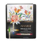 Doms Amariz Duo Brush Pens (14 Shades) (Soft + Hard Tip) (Tin Pack)