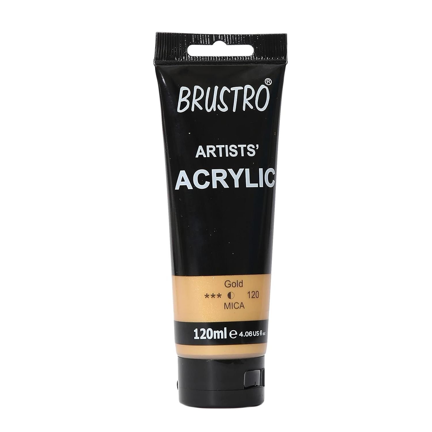 Gold-123 Brustro Arists' Acrylic Colour 120ml(42 Shades Available) - Image 1