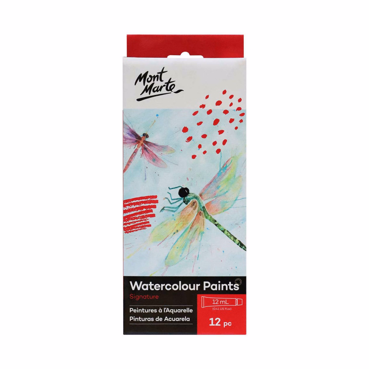 Mont Marte Watercolour Paints, Signature, 12 pcs Mont Marte Watercolour Paint Set 12 Colours 12ml | Signature Watercolour Paints for Beginners & Artists