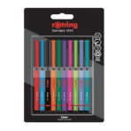 Rotring Fineliner Pens 0.4mm Pack of 10 Assorted colours | Colour Fineliner Pens for Drawing & Writing