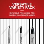 Sharpie Permanent Markers 6 Pack Assorted Sizes – Ultra Fine, Fine & Chisel Tip Black Ink