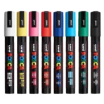 Uni POSCA PC-5M Paint Marker Set of 8 | Medium Tip Paint Pens for Rock Painting, Canvas & DIY Art