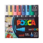 Uni POSCA PC-5M Paint Marker Set of 8 | Medium Tip Paint Pens for Rock Painting, Canvas & DIY Art