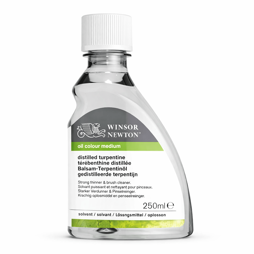 W&N diss oil Winsor & Newton Distilled Turpentine 250ml | Oil Painting Solvent & Brush Cleaner - Image 1