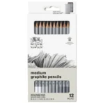 Winsor & Newton Studio Collection Medium Graphite Pencils 12pc | Drawing Pencils for Sketching & Shading