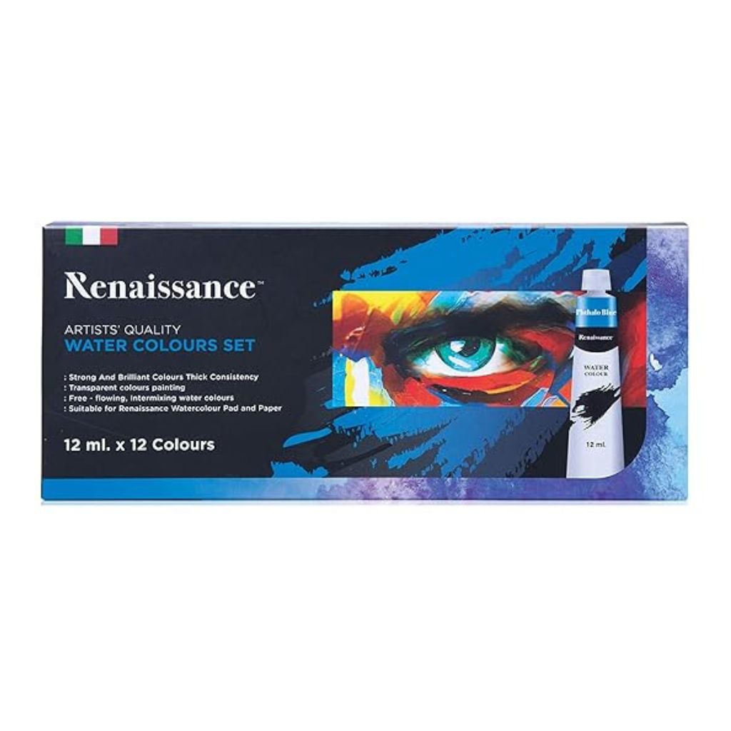 renaissa Renaissance Artist Quality Watercolour Tube Set of 12 x 12ml | Watercolour Paint Set for Artists & Beginners - Image 1