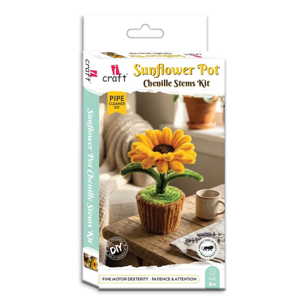Icraft SFP1 Icraft Sunflower Pot Chenille Stems Kit - Image 1
