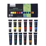 BRUSTRO Artists Acrylic Colour Paint Set of 12 x 40ml Color Tubes