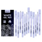 BRUSTRO White Gel Pen Pack of 12