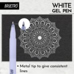BRUSTRO White Gel Pen Pack of 12