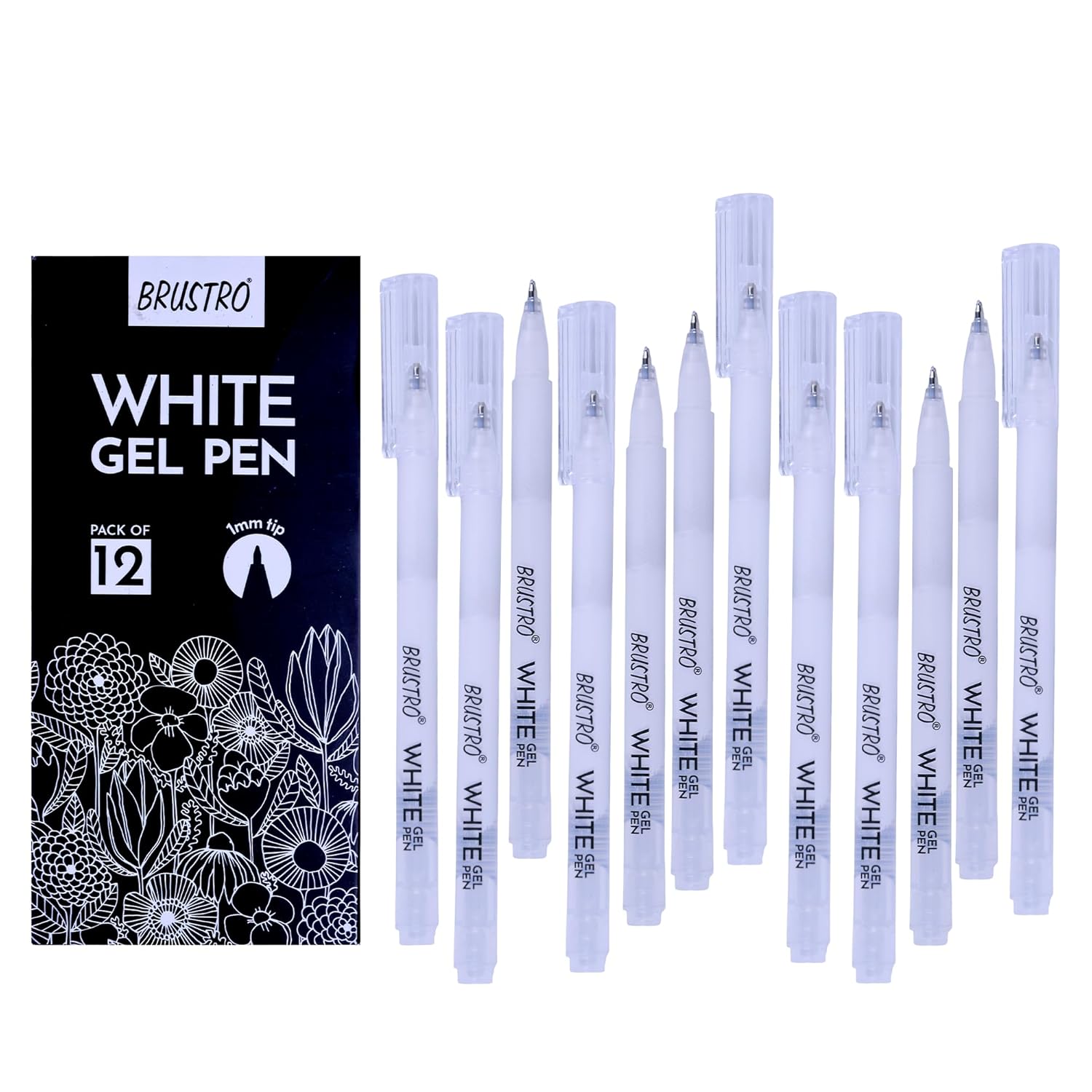 BRUSTRO White Gel Pen Pack of 12 BRUSTRO White Gel Pen Pack of 12