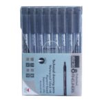 BRUSTRO Professional Pigment Based Fineliner Pen Black Set of 8 - Tip Size 0.05mm, 0.1mm, 0.2mm, 0.3mm, 0.4mm, 0.5mm, 0.6mm and 0.8mm