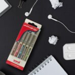 Uniball Eye UB 157 Roller Pen Wallet Pack | Blue, Black, Red, Green & Pink Ink, Pack of 5 - Image 4