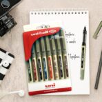 Uniball Eye UB157 0.7 mm Roller Ball Pens, Multicolour Ink, Pack of 8 - Image 2