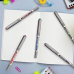 Uniball Eye UB 157 Roller Pen Wallet Pack | Blue, Black, Red, Green & Pink Ink, Pack of 5 - Image 5